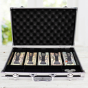 Large Cash Box with Money Tray, Lockable Money Box for Cash, Large Cash Organizer with 5 Compartment Spring-loaded Cash Trays and 4 Coin Trays