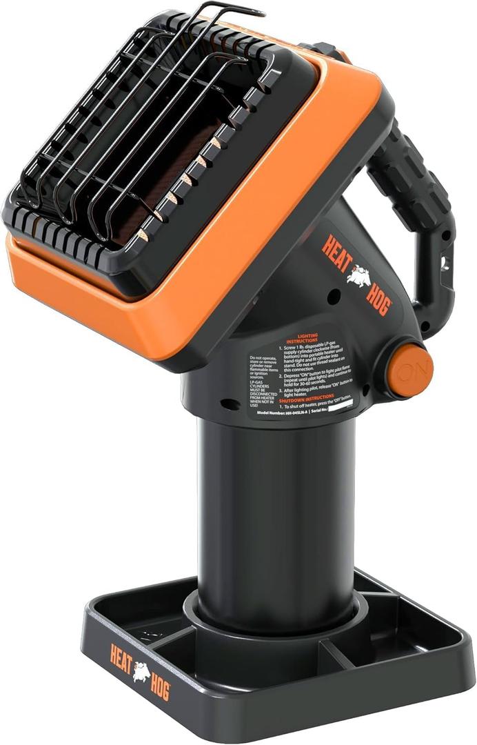 Heat Hog 4,000 BTU Portable Propane Radiant Space Heater, Indoor, Outdoor, Garage, Camping, Outdoor Sports, Boating, RVs, Angled Design, Gas Powered