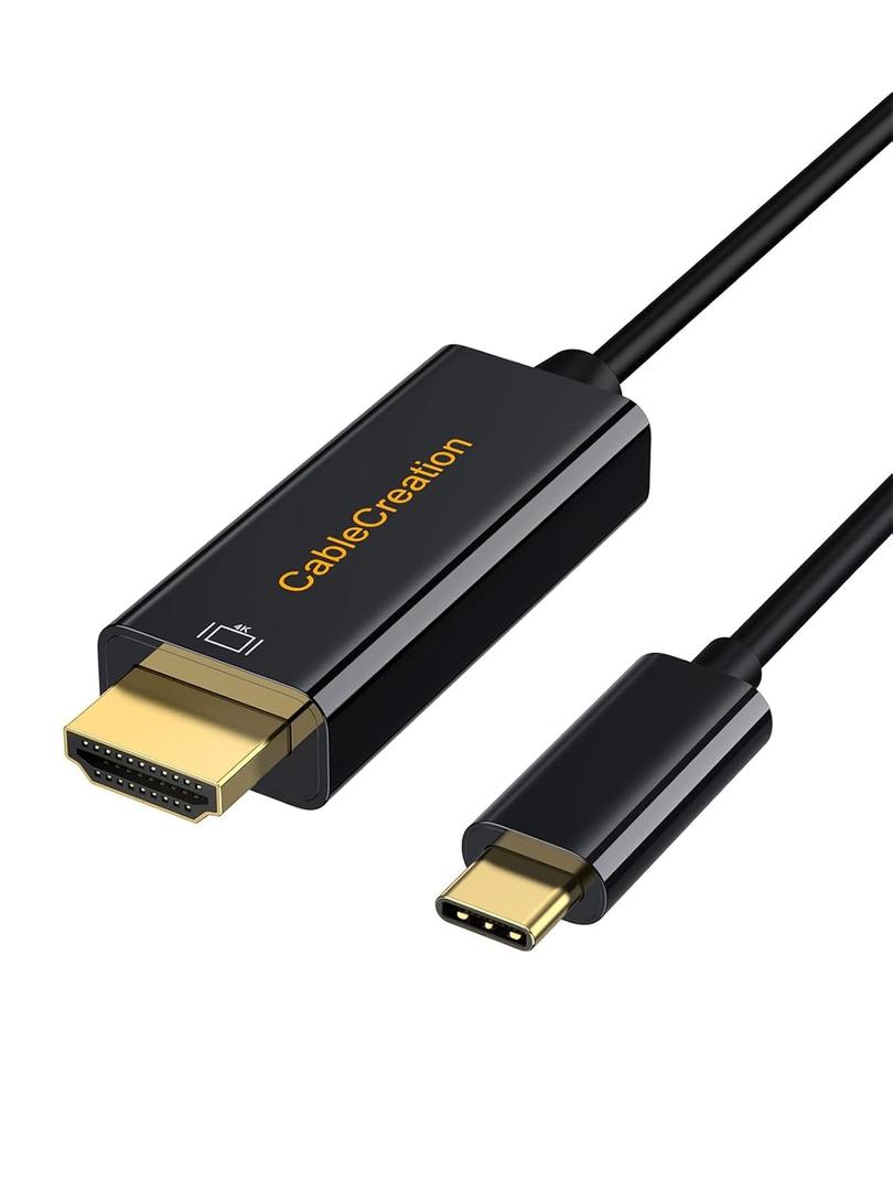 CableCreation USB C to HDMI Cable 6FT Male to Male, Thunderbolt 3/4 Compatible for Home Office, 4K High Speed for Galaxy S24/S24 Ultra/S24+/MacBook Pro/Air/M1,iPad Pro and More - Black