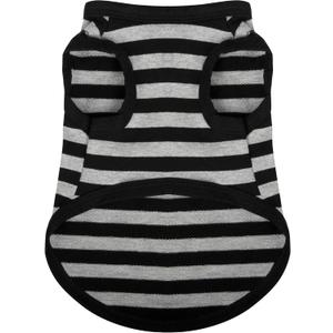 Paiaite Striped Shirt for Dogs - Happy Color Cotton Sleeveless Puppy Shirts, Breathable Pet Apparel Tank Top, Colorful Sweatshirt for Small Medium Dogs, Grey M (M-(9~17lb) | Chest(~18.1"))