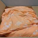 Bedsure Queen Comforter Set - Coral Orange Bed Set, 3 Pieces Cute Floral Bedding, 1 Soft Reversible Botanical Flowers Comforter and 2 Pillow Shams