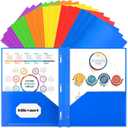 2 x Officygnet 18 Packs 2 Pocket Folders with 3 Prongs Fastener Clasps, Bulk Heavy Duty Plastic Folder, Multicolor Folders for School and Office Supplies, Two Pocket Folder for Letter Size Sheets