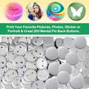200 Sets 58mm/2.25" Button Maker Supplies, Complete DIY Supplies for Custom Buttons & Badges, Metal Covers, Metal Backs& Clear Film for Button Maker Machine, Pin Maker, Badge Button Press