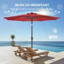 HOMSHADE Outdoor Patio Umbrella - Market Table Pool Deck Umbrella with Push Button Tilt, Crank, UPF50+ UV Protection and Sturdy Ribs, 3-Year Fade Resistance, 220GSM Solution-Dyed Fabric (No base)