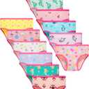 Sladatona Girls Underwear Soft Kids Briefs And Comfortable Panites (8, Pink Green Blue-sky Puple)