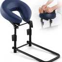 Qunclay Adjustable Massage Headrest for Bed, Portable Mattress Massage Face Cradle with Soft Pillow Cushion, Face Down Pillow After Eye Surgery for Professional and Home Use(Navy Blue)