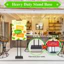 2 Pack Heavy Duty Poster Stand for Display, Sign Board Holder Banner Floor Stand 0.8in Thick Strong Base Black Pedestal Adjustable Height Up to 75in for Wedding, Restaurant, Business