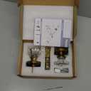 Antique Brass Glass Door Knobs, Crystal Door Knob Passage Door Knobs Glass Interior Door Knob for Hall and Closet, 1 Pack