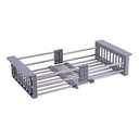 GULICA Dish Drying Rack, Adjustable Stainless Steel Drainer Basket Drain Tray for Dish Vegetable Fruit, 18.2" x 8.9", On Counter Dish Rack or in Sink Over Sink Kitchen Basket Grey