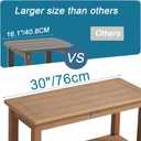 30'' Large Shower Bench Seat, Poly Lumber Bath Stool for Inside Shower Waterproof, HDPS Bathroom Chair for Shaving Legs with Adjustable Feet, Non-Slip & No Maintenance, Brown XL Size(30*13*18'')