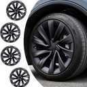 20-inch Hubcaps Wheel Skin Covers Compatible with 2025 2026 Tesla Model Y Juniper, Durable ABS Plastic Rim Covers (Set of 4), Fit for Standard Wheels - Snap On Tire Cover Replacement