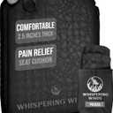 Whispering Winds Inflatable Seat Cushion - Comfortable Blow-up Foam Pad for Airplane, Travel, Stadium, Outdoors, Camping, Car & More (X-Large, Black -1pack)