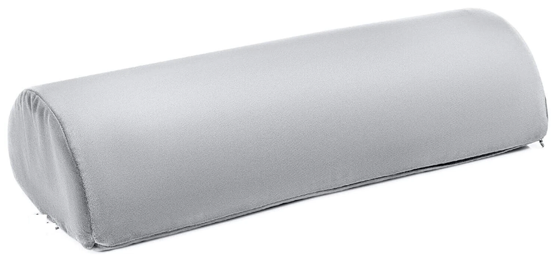 Half Moon Memory Foam Bolster Pillow Color Grey For Back & Neck , 19x8 inches, Grey color, Set Of 2