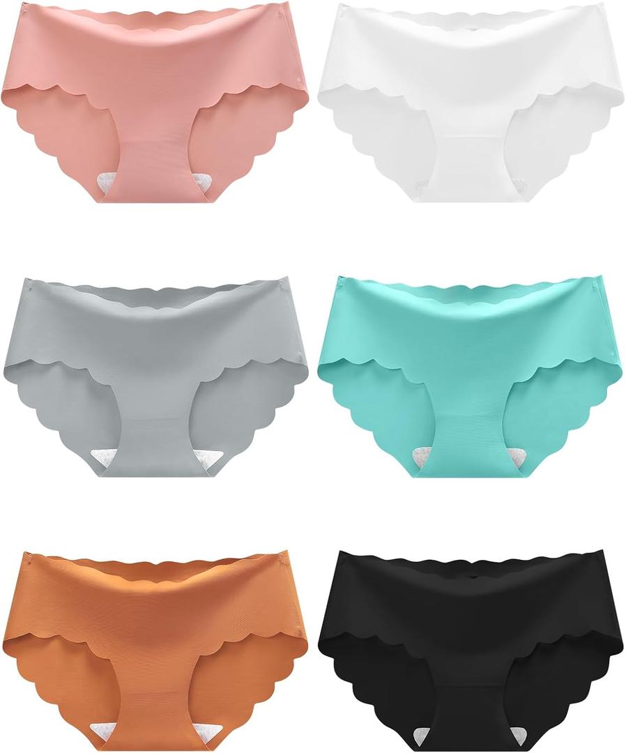 Adorel Teen Girls Seamless Underwear No Show Panties Tagless Pack of 6 (11-12 Years, Dark Multicolor)