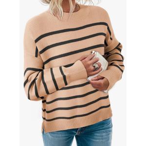 Dokotoo Oversized Womens Sweater 2025 Fall Winter Striped Sweaters Casual Trendy Sweater, XL