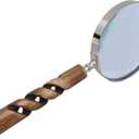 FYNJREX Bronze Brass Magnifying Glass, 4" Lens, 10x Magnification, Antique Finish, Bone Handle