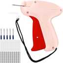 Tag Gun for Clothes - Handheld Stitch Gun Quick Clothing Fixer - Retail tagging gun with 6 Needle, 500 Black Fasteners & 500 White Fasteners (Pinkred) Set of 3