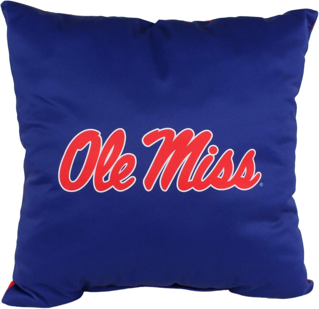 College Covers Everything Comfy Ole Miss Rebels 16" Decorative Pillow Reversible 2 Unique Sides