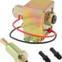 Electric Fuel Pump, 12V 4.5-7psi Universal Gas Diesel In-Line In-Tank Electric Fuel Pump With Installation Kit Metal Solid Petro Gasoline or Diesel Engine EP014 Standard Self Priming