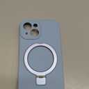 Liquid Silicone Case for iPhone 15 with Magnetic Ring Stand, Upgraded Camera Lens Protection, Mil-Grade Drop Shockproof, Anti-Scratch Microfiber Lining Silicone Case (Azure Blue)