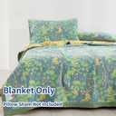 100% Cotton Muslin Botanical Blanket Jacquard Floral Plants Pattern Quilt, Soft Bed Cover Lightweight Breathable Gauzy Reversible Bedspread Coverlet Full/Queen(78"x94"), No Pillow Sham