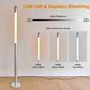 LED Corner Floor Lamp, Modern Dimmable Tall Light with Touch Control Adjustable Height Minimalist Standing Lamp for Living Room, Bedroom, Office, 3 Color Temperature 2700~6000K, T37-55
