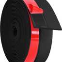 ToLanbbt Weather Stripping Silicone Door Seal Strip 2 in x 20 ft Door Draft Stopper Self Adhesive Door Draft Tape, Side & Bottom Gaps Insulation Strip for Glass Shower Door Sliding Door Window, Black