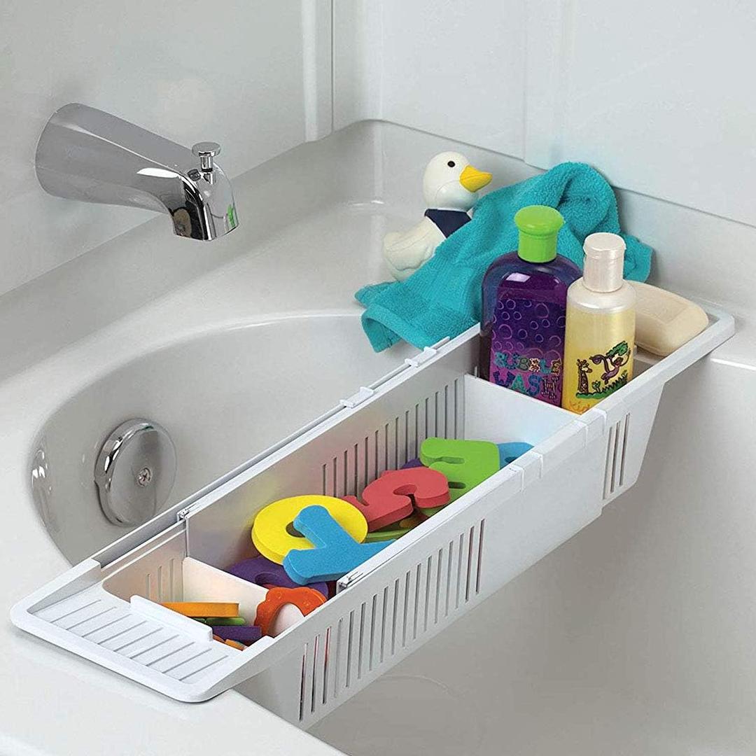 Plastic Bath Tray, Bathtub Holder Non-Slip Telescopic Bathtub Caddy Adjustable Multifunction Storage Tub Shelf Bathtub Stand for Bathroom-White 86x14x10cm(34x5.5x4inch) Plastic Bath Tray, Bathtub Holder Non-Slip Telescopic Bathtub Caddy Adjustable Multifunction Storage Tub Shelf Bathtub Stand for Bathroom-White 86x14x10cm(34x5.5x4inch)