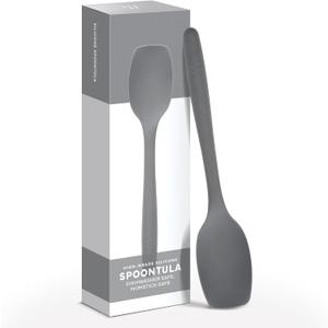 Misen Spoontula - Dishwasher Safe, Heat resistance, Nonstick Safe - Professional-Grade Versatile Kitchen Tool for Stirring, Spponging, Folding and Flipping - 4 Tools in One - Built to Last - Gray