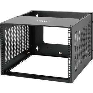 Tecmojo 8U Wall Mount Rack,8U Rack 13.9 inch Depth,132lbs(60kg) Weight Capacity,19" Network Rack for Shallow Server and IT Equipment, Network Switches,Patch Panel Bracket,Black, 8U/Updated