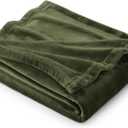 Bedsure GentleSoft Fleece Throw Blanket Olive Green - 300GSM Blankets for Couch, Sofa, Bed, Soft Lightweight Plush Cozy Throws for Toddlers, 50x60 inches