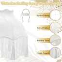 VIHOSE Victorian Scallop Lamp Shade Vintage Large 7.5" Top x 15.8" Bottom x 15 "High Replacement Lamp Shade with Tassels and Fringe Finial Fitting Bell Shape Scallop Fringe(Cream White)