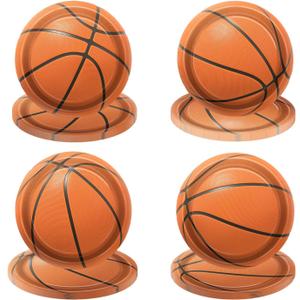 Birthday Basketball Paper Plate Set 40 Pcs
