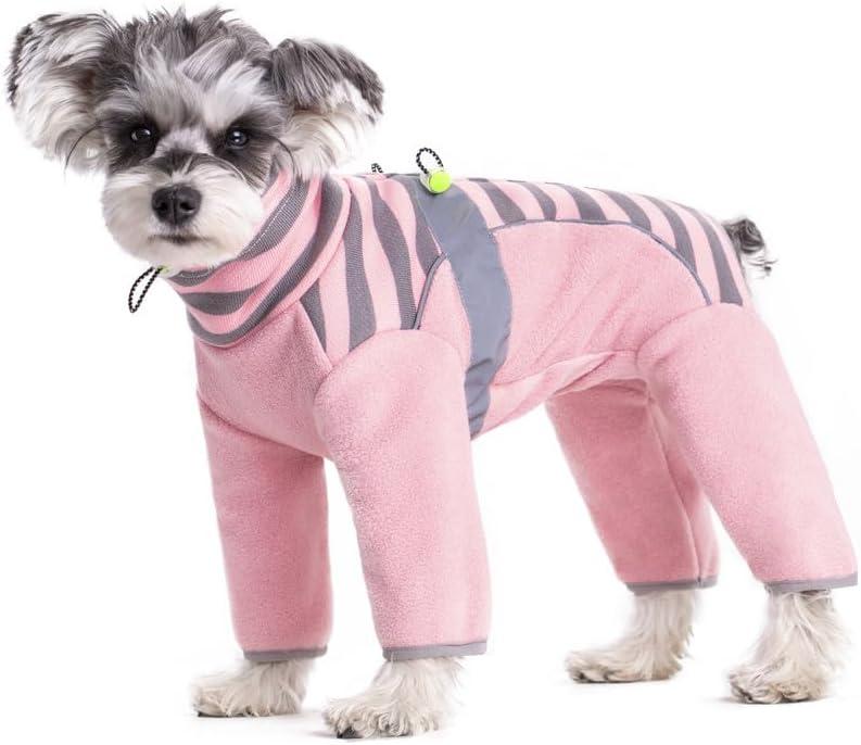 Dog Coats for Small Dogs, Warm Polar Fleece Dog Jacket, Winter Dog Coat Pullover, Small Dogs Winter Clothes, Dog Snow Jacket Onesie, Dog Vest for Small Medium Dogs, Cold Weather Dog Coat (Pink), X-Small