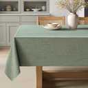 MIULEE Sage Green Linen Polyester Tablecloth 60x84 Inch Spring Rectangle Table Cloth Waterproof,Stain Resistant for Dining Party Wedding