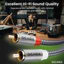 GEARit RCA Cable (10FT) 2RCA Male to 2RCA Male Stereo Audio Cables Shielded Braided RCA Stereo Cable for Home Theater, HDTV, Amplifiers, Hi-Fi Systems, Car Audio, Speakers, 10 Feet (Gray)