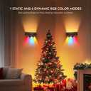 Wall Sconces Battery Operated Set of 2, 360 Rotate Magnetic Rechargeable Wall Mounted Lamp with 3 Color Temperatures & 9 RGB Modes, Wireless Wall Lights for Bedroom, Picture, Living Room (A01-Black+Black)