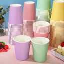 Funtery 100 Pcs Pastel Paper Cups 9oz Colored Cup Hot Cocoa Pastel Cup Family Party Supplies Disposable Bottle for Hot Cold Drinks Coffee Birthday Easter Holidays(Muticolor,9 oz)