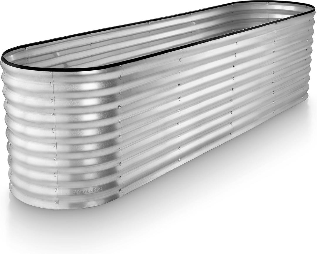 Galvanized Raised Garden Beds Outdoor // 822 ft Planter Raised Beds for Gardening, Vegetables, Flowers // Large Metal Garden Box (Silver) // Patented Tool-Free Design