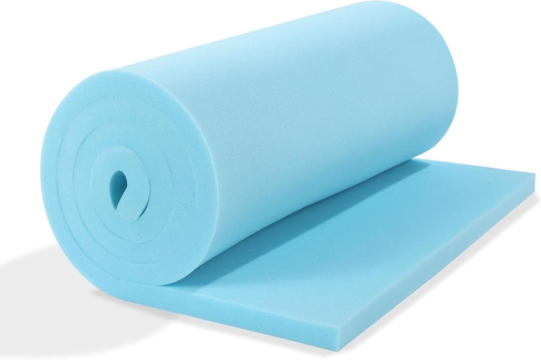 HOMBYS Upholstery Foam Memory, 1/4" Height 42" L x 24" W High Density Foam Padding Couch Cushion Support,Cut to Size Foam Furniture Replacement Pad for Sofa, Mattress Sag Support, (0.25" H, Blue)