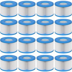 Type VI Hot Tub Filter Cartridge Comapatible with Lay-Z-Spa, Coleman 90352E, 58323E, 58323 Swimming Pool Pump, 16 Pack
