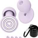 ROMI Sleeping Ear Plugs Noise Cancelling Silicone Earplugs with Secure-Lock Keychain Case Reusable & Washable High Fidelity Sound Blockers for Side Sleepers & Snoring 4 Sizes XS/S/M/L for perfect fit (1 pair (Pack of 1))