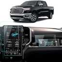 LANTU 2025 2026 ram 1500 screen protector for Dodge RAM 1500 2500 3500 Laramie/Rebel/Limited/Limited Longhorn/Tungsten Uconnect Accessories Navigation & Passenger Seat Nano Screen Protector Film 14.4''&10.25''-4 Pack