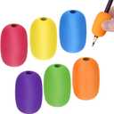 6 Pieces Pen Grips, Egg Pen Pencil Holder Handwriting Grips Pen Stylus Foam Grips Writing Aid Soft Cushioned Foam for Handwriting Drawing Preschool Supplies Right or Left Hand Use