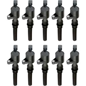 MAS Set of 10 Ignition Coils Pack Compatible with Ford Super Duty E350 E450 F250 F350 F450 F550 F53 Excursion 6.8L V10 Replacement For 3W7Z-12029-AA DG508