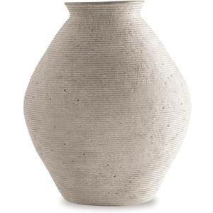 Signature Design by Ashley Hannela 12" Modern Distressed Polyresin Vase, Antique Tan