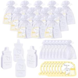 50 Sets Baby Shower Favors Refreshing Baby Bottle Soaps Perfect for Guests Gifts with Organza Bags Thanks Cards Game Prizes Birthday Party Decoration(white) (0.04 Ounce (Pack of 50))