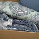 Amazon Basics 10-Piece Bed-in-a-Bag Comforter Set, Soft, Lightweight Microfiber, Full/Queen, Sea Foam Medallion