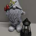 Nacome Solar Gnome Garden Statue for Decor: Outdoor Sculpture with Lantern for Outside Ornament Yard Art Lawn Porch Patio Balcony - Birthday Gifts for Women Mom