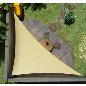 Amgo 12' x 12' x 17' Beige Right Triangle Sun Shade Sail Canopy Awning Cloth AGTAPRT12 - UV Blockage, Water & Air Permeable, Heavy Duty Commercial Grade, Outdoor Patio Garden (We Make Custom Size)
